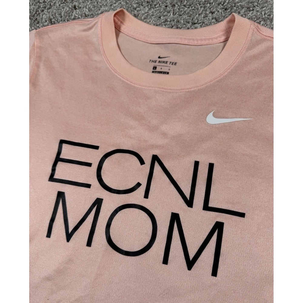 Nike Dri‎ Fit Womens T-Shirts - Lot Of 2 - ECNL Mom And Solid Gray Swoosh L / XL - Picture 3 of 13